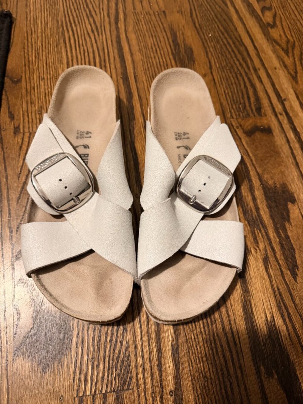 Siena Big Buckle Slide Sandal white 41 10